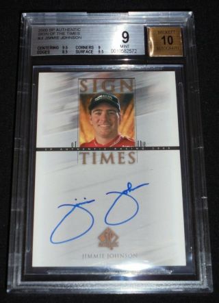 2000 Sp Authentic Sign Of The Times Jimmie Johnson Rookie Card Auto Rc Bgs 9/10