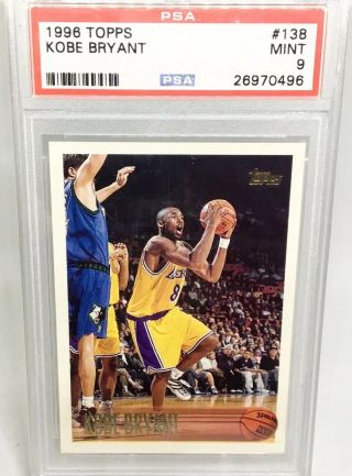 1996 Topps Kobe Bryant 138 Rookie Card Psa 9 Lakers