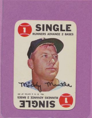 1968 Topps Game Mickey Mantle 2 Hof Yankees Card Vg Centered
