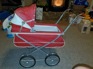 Antique Vintage 1960’s Chrome Easy - Fold Baby Stroller Carriage Buggy By Welch