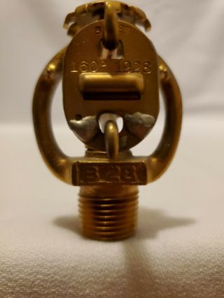 Vintage Antique 1928 Reliable Model B Brass Upright Fire Sprinkler Head