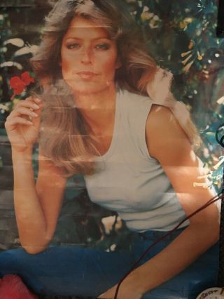 1977 Pro Arts Farrah Fawcett Farrah Flower Classic Vintage Poster Pin - Up