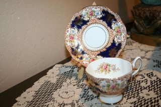 Antique Ornate Salisbury Bone Chine Cup And Saucer Set From England