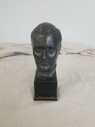 Vintage Bust Of Franklin D.  Roosevelt Metal By Ruth Yates