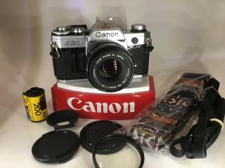 Canon Ae - 1 35mm Camera Rare 40th Anniversary Special W/ Canon 50mm F 1,  8 Lens