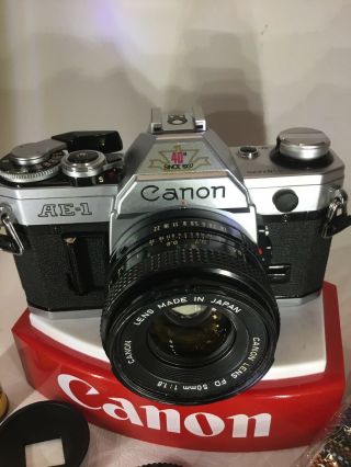 CANON AE - 1 35MM CAMERA RARE 40th Anniversary Special w/ Canon 50mm f 1,  8 Lens 2