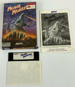 The Movie Monster Game Apple Ii Iie 5.  25 Epyx Vintage Godzilla Complete Cib Rare