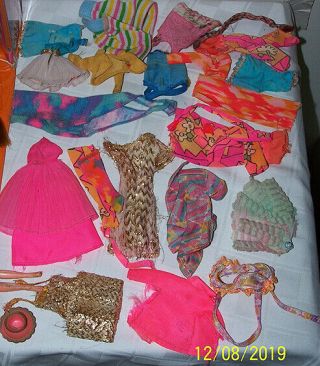 VINTAGE 1970 ' S DAWN AND HER FRIENDS DOLLS CASE,  13 DOLLS & CLOTHES 3