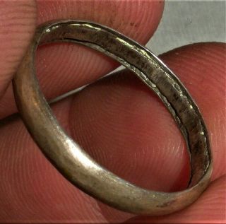 Antique Revolutionary War Colonial 1750 - 1770 Coin Silver Wedding Band Ring Vafo