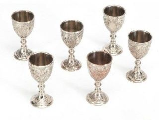 Vintage Corbel & Co.  Silver - Plated Cordial Cups - Set Of Six
