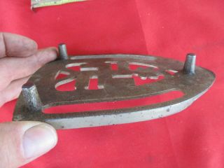 Antique Vtg Good Luck Swastika Symbol Trivet Sad Iron Holder Cast Iron Footed (1 3