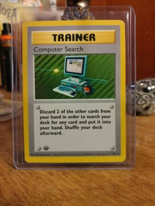 Trainer: Computer Search 71/102 Rare 1st Edition Pokemon Base Set