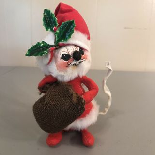 Vintage Annalee Christmas Santa Mouse Mobilitee Doll 1971