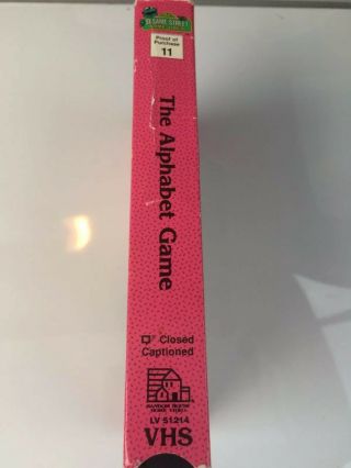 Very Rare 1988 Sesame Street The Alphabet Game Vintage VHS Tape By Random House 3