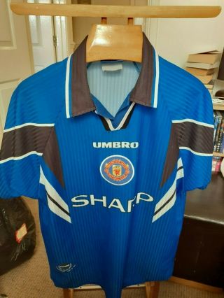 Rare Old Manchester United Away 1996 Football Shirt Size Large