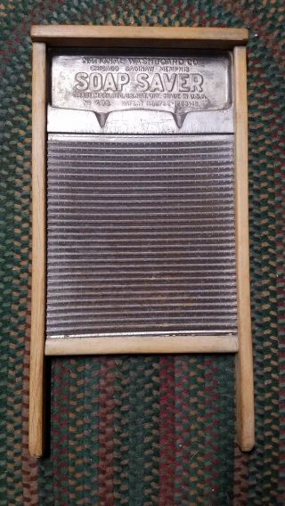 Rare Antique No.  198 National Washboard Co.  Soap Saver,  Metal & Wood - Pat.  1918