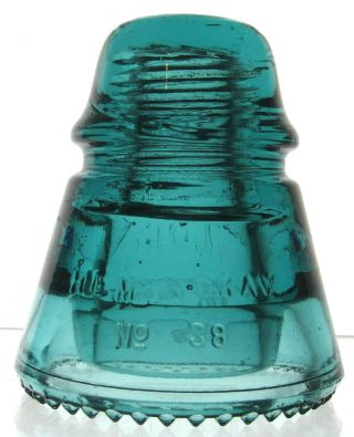 Cd 157 Dark Aqua Hemingray No.  38 Antique Glass Telegraph Insulator Teepee