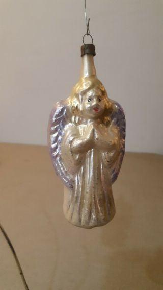 Rare Antique Vintage German Glass Figural " Large Praying Angel "