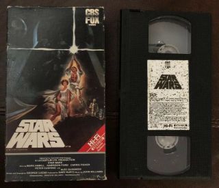 Rare 1977 Star Wars Red Label Vhs Cbs Fox Video 1984 Hi - Fi Stereo Collectible