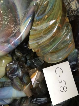 10 POUNDS OF HAND BLOWN GLASS SCRAP 96 COE Jewelry Make Your Own Rare glass 3