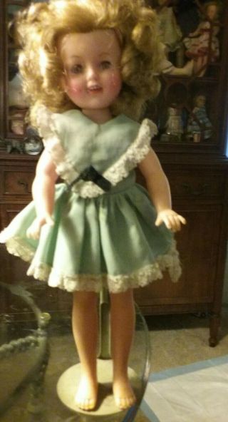 Vintage 12 " Ideal Shirley Temple Doll In Dress - No Shoes
