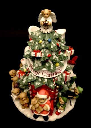 2004 Cherished Teddies Musical Merry Christmas Tree 11 " Light & Sound - Rare