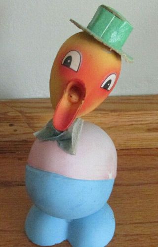Vintage West Germany Antique Easter Chick Bobblehead Nodder Candy Container