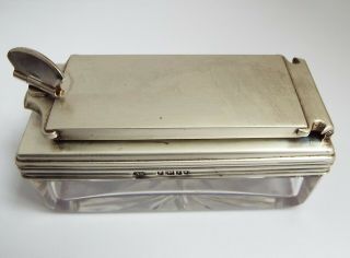 Fine Rare Antique Victorian 1846 Sterling Silver Lock Down Travel Inkwell
