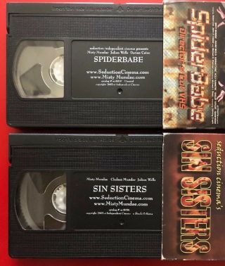 Misty Mundae Vhs Tapes (2) - Sin Sisters Spiderbabe Horror Sci - fi Cult - Rare 3