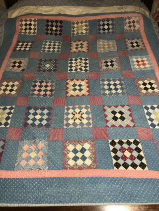 Antique 1916 Ohio Farmhouse Handmade Quilt Album Pattern With Provenance