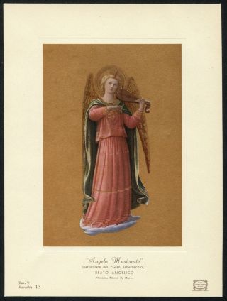 Musician Angel w Violin Beato Angelico Italian Renaissance art museum card 3