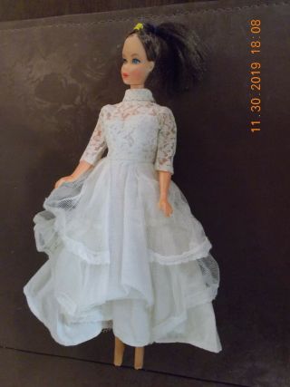 Vintage 1966 Francie Barbie Doll Wedding/bride Dress Mattel Us Pat Pending Japan
