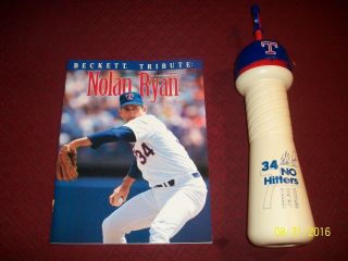Nolan Ryan Beckett Tribute Issue 1 W/ Rare Nolan Ryan 7 No Hitter Water Bottle