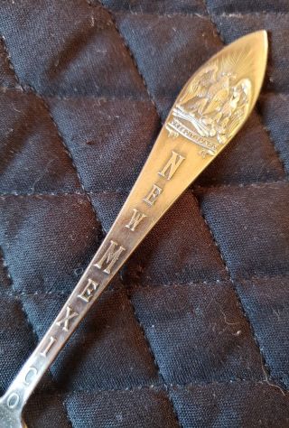 Vintage Sterling Silver Souvenir Spoon Rare Carlsbad Caverns Mexico Eagles