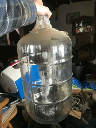 Vintage Antique Duraglass 5 Gallon Clear Glass Jug Water Bottle