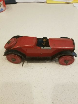 Old Vintage Antique Tin Wind - Up Car Vg
