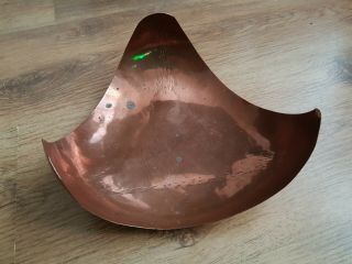 Arts And Crafts Copper Dish.  Made By Peter Russell,  Guernsey.