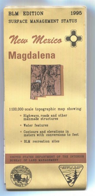 Usgs Blm Edition Topographic Map Mexico Magdalena 1995 Surface 100k