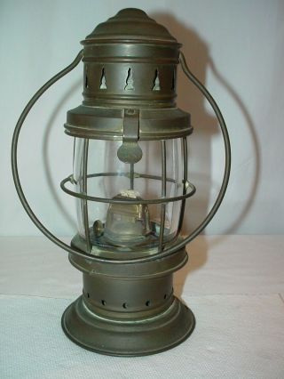 Brass Boat Anchor Oil Lamp Lantern - Removable Oil Font - Vintage - Marine Light
