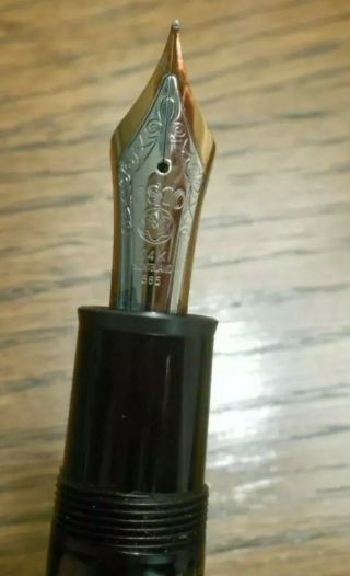 Vintage Montblanc Meisterstuck 14k Gold 585 Fountain Pen 4810 Rare Gold Thread