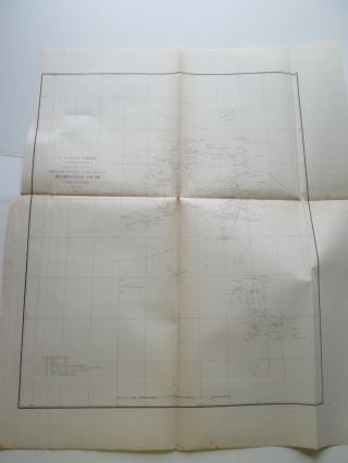 1855 U.  S.  Coast Survey Nautical Chart " Triangulations,  Washington Snd "