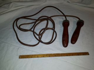 Antique Leather Rope.  Wood Handles.