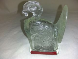 Antique Clear Glass Turkey Candy Container