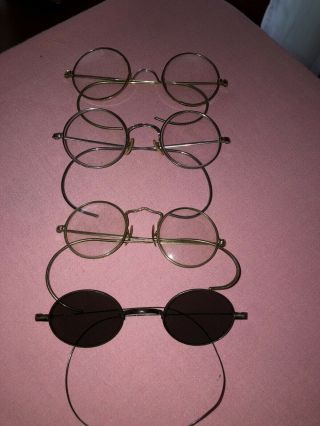 4 Vintage Antique Eyeglasses Eye Glasses Spectacles B&l 14k Pad,  Villadium Etc.