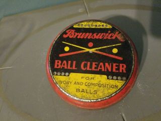 Rare Antique Brunswick Balke Collender Billiard Ball Cleaner Tin