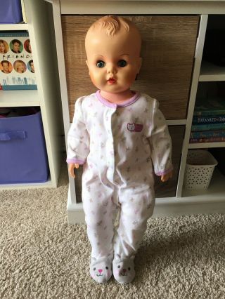 Vintage Betsy Wetsy Type Doll 1950s 2 Ft Tall W/ Outfit