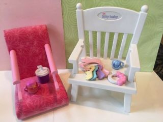 Retired Vintage American Girl Bitty Baby White Plastic Chair & Treat Seat & More