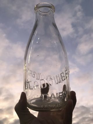 Antique Meadowbrook Dairy - Memphis Tennessee Embossed Quart Milk Bottle