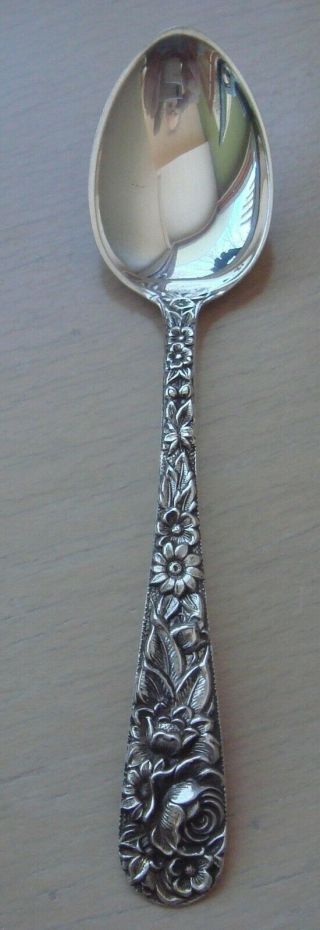 S.  Kirk & Son Repousse Sterling Silver Demitasse Spoon