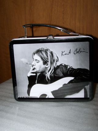 NIRVANA Kurt Cobain Lunchbox Black W/Thermos RARE Collectible 2005 NECA 3